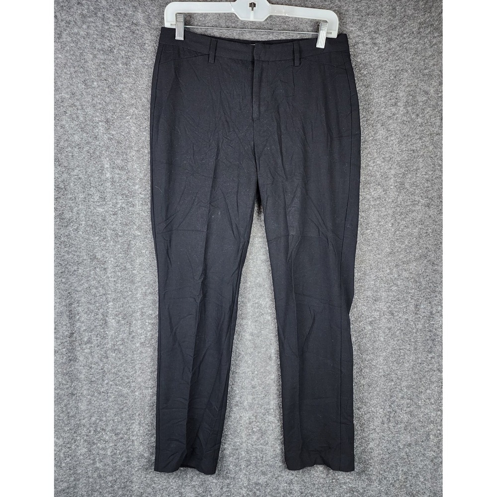 Coldwater Creek Trousers Women 4 Black Natural Fit Straight Leg Mid Rise Work